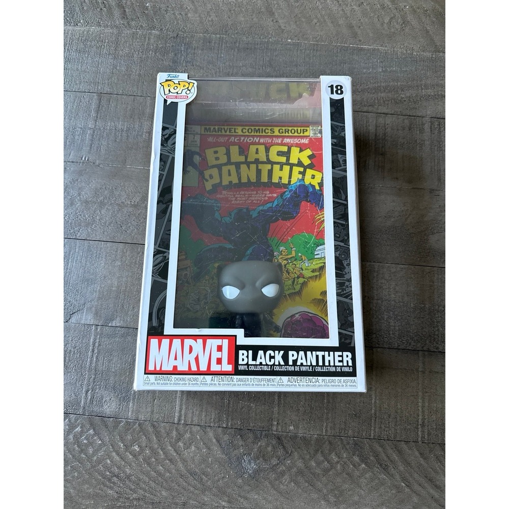 Black Panther Marvel Funko Pop collection figure with comic book  #18